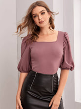 Square Neck Puff Sleeve Top